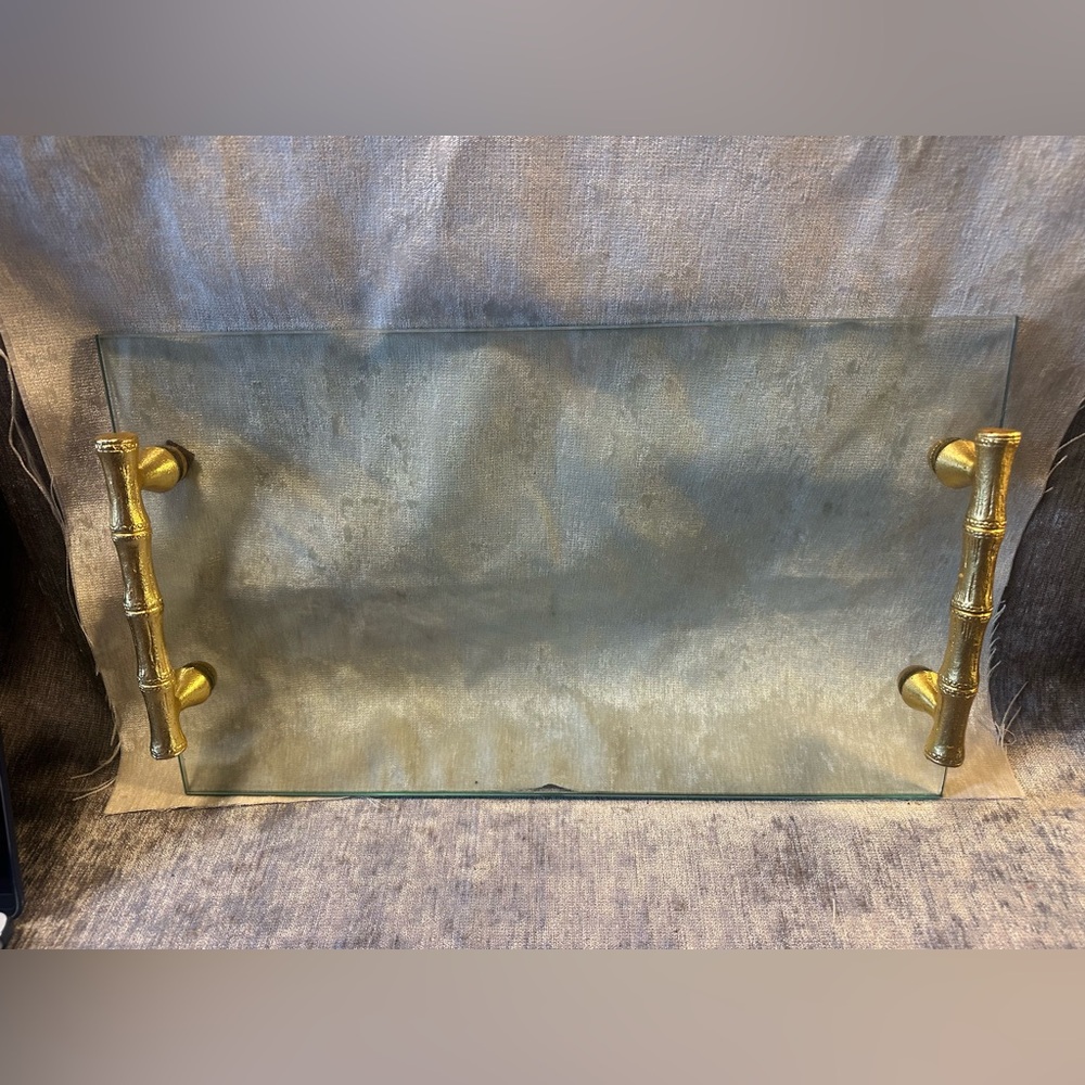 Elegant Gold and Glass Tray